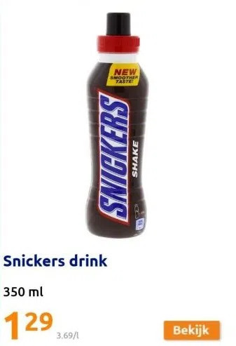 Action Snickers drink aanbieding