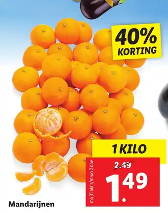 Lidl Mandarijnen 1kilo aanbieding