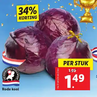 Lidl Rode kool aanbieding