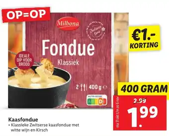 Lidl Milbona Kaasfondue 400 gram aanbieding