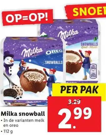 Lidl Milka snowball 112G aanbieding