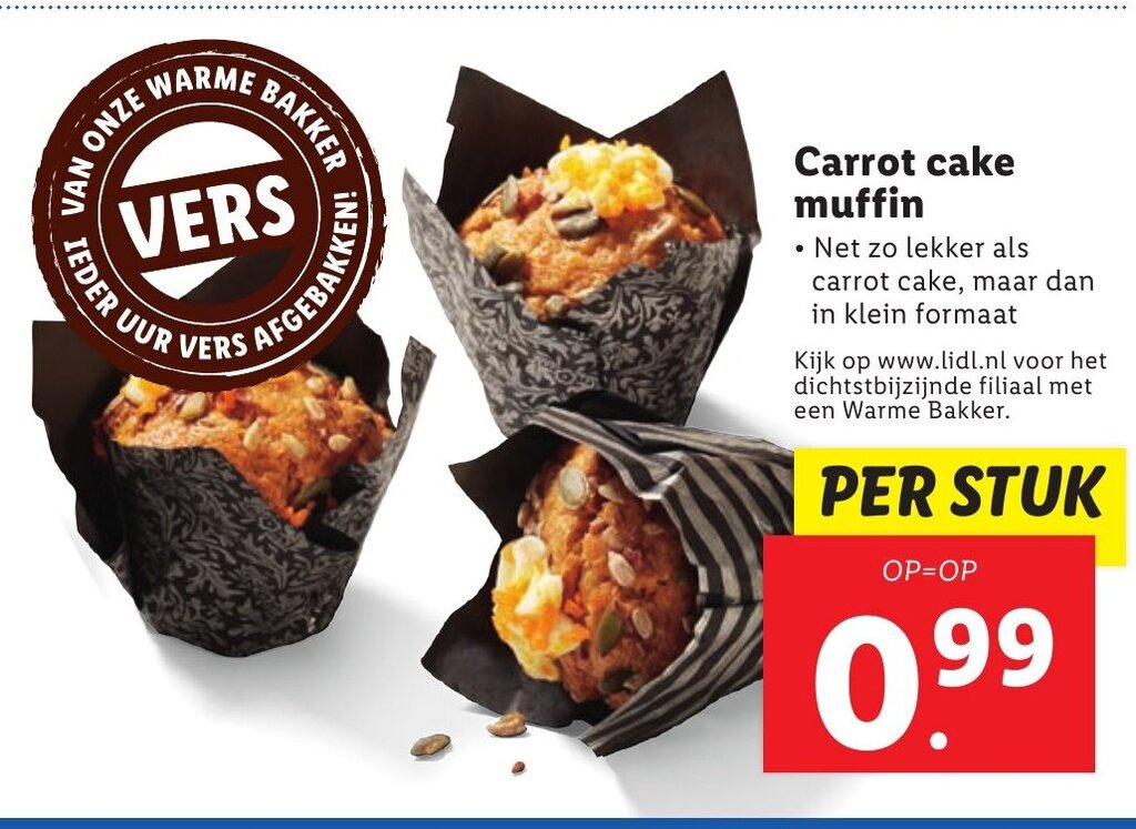 Carrot cake muffin aanbieding bij Lidl