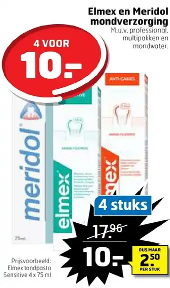 Trekpleister Elmex tandpasta sensitive 4x75ML aanbieding