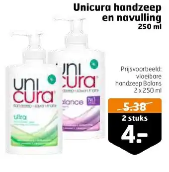 Trekpleister Unicura vloeibare handzeep balans 2x250ML aanbieding