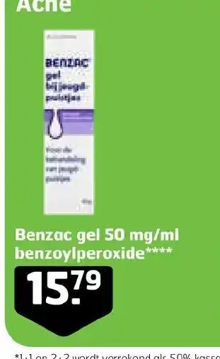 Trekpleister Benzac gel 50 mg/ml benzoylperoxide*** aanbieding