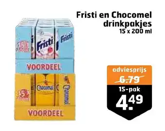 Trekpleister Fristi en Chocomel drinkpakjes 15x200 ml aanbieding