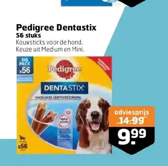 Trekpleister Pedigree Dentastix 56 stuks aanbieding