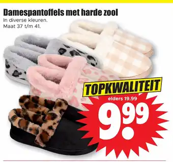 Dirk Damespantoffels met harde zool aanbieding