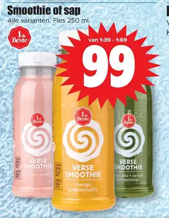 Dirk Smoothie of sap 250 ml aanbieding