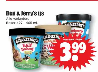 Dirk Ben & Jerry's ijs beker 427-465 ml aanbieding