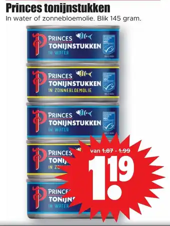 Dirk Princes tonijnstukken 145 gram aanbieding