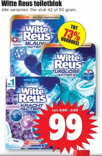 Dirk Witte Reus toiletblok per stuk 42 of 50 gram aanbieding