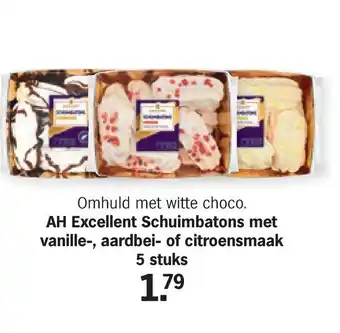 Albert Heijn AH Excellent Schuimbatons met vanille-, aardbei- of citroensmaak aanbieding