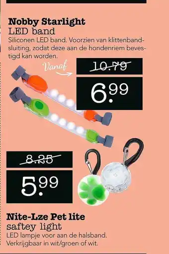 Dierspecialist Nobby starlight led band nite-lze pet lite saftey light aanbieding