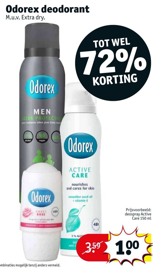 Odorex deodorant aanbieding bij Kruidvat