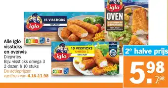 Albert Heijn Alle iglo vissticks en ovenvis diepvries aanbieding