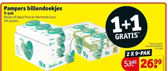 Kruidvat Pampers billendoekjes 9-pak 1+1 gratis aanbieding