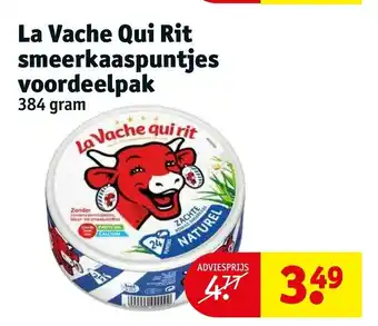 Kruidvat La Vache Qui Rit smeerkaaspuntjes voordeelpak 384 gram aanbieding