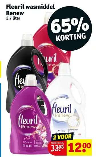 Kruidvat Fleuril wasmiddel Renew 2.7 liter aanbieding