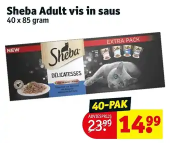 Kruidvat Sheba Adult vis in saus 40 x 85 gram aanbieding