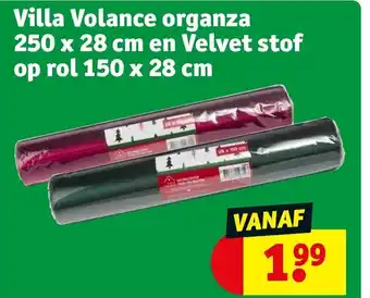 Kruidvat Villa Volance organza 250 x 28 cm en Velvet stof op rol 150 x 28 cm aanbieding