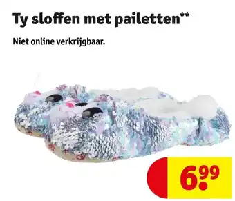 Kruidvat Ty sloffen met pailetten aanbieding