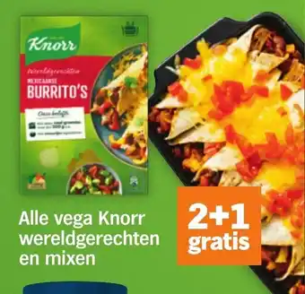 Albert Heijn Alle vega  Knorr wereldgerechten en mixen 2+1 gratis aanbieding