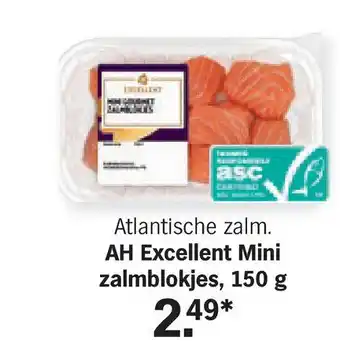 Albert Heijn AH Excellent Mini zalmblokjes, 150 g aanbieding