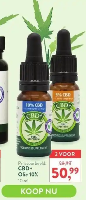 Holland & Barrett CBD+Olie 10% 10 ml aanbieding