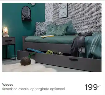 Baby & Tiener Woood rienerbed Morris, opberglade optioneel aanbieding