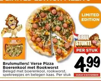 Vomar Voordeelmarkt Brulsmullers! verse pizza boerenkool met rookworst aanbieding