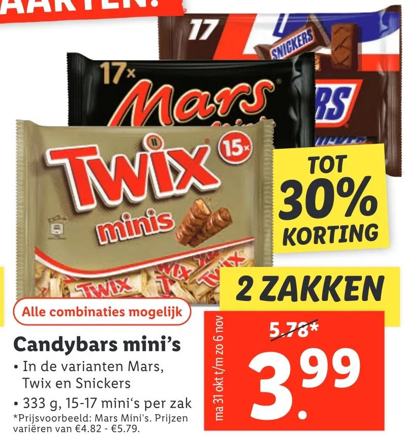 Candybars mini's aanbieding bij Lidl