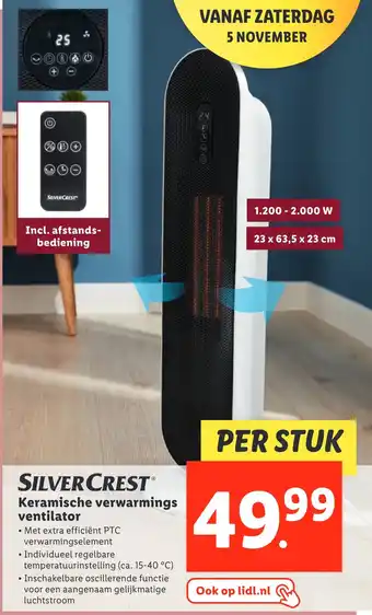 Lidl Silvercrestⓡ keramische verwarmings ventilator aanbieding