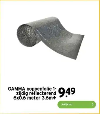 GAMMA noppenfolie 1-zijdig reflecterend 6x0.6 meter 3.6m aanbieding