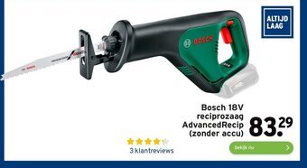 GAMMA Bosch 18V reciprozaag AdvancedRecip (zonder accu) aanbieding