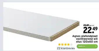 GAMMA Agnes plafondplaat vochtwerend wit stuc 120 x 60 cm aanbieding