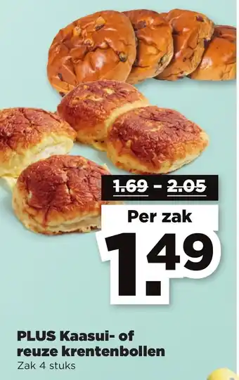 PLUS PLUS Kaasui- of reuze krentenbollen aanbieding