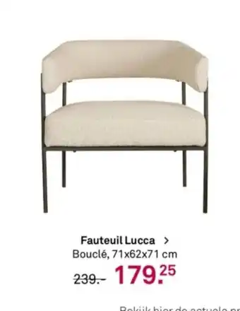 Karwei Fauteuil Lucca Boucle, 71x62x71 cm aanbieding