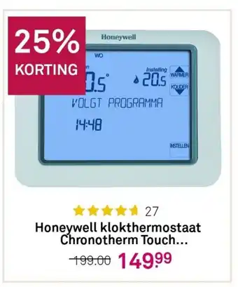 Karwei Honeywell klokthermostaat Chronotherm Touch aanbieding