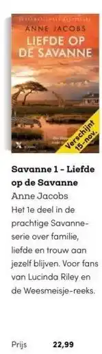 BookSpot Savanne 1 - liefde op de savanne anne jacobs aanbieding