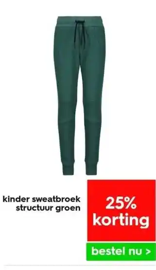 HEMA Kinder sweatbroek structuur groen aanbieding