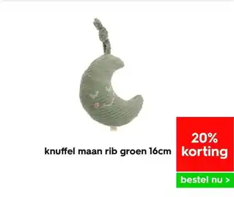 HEMA Knuffel maan rib groen 16cm aanbieding