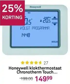 Karwei Honeywell klokthermostaat chronotherm touch th8200g1004 aanbieding