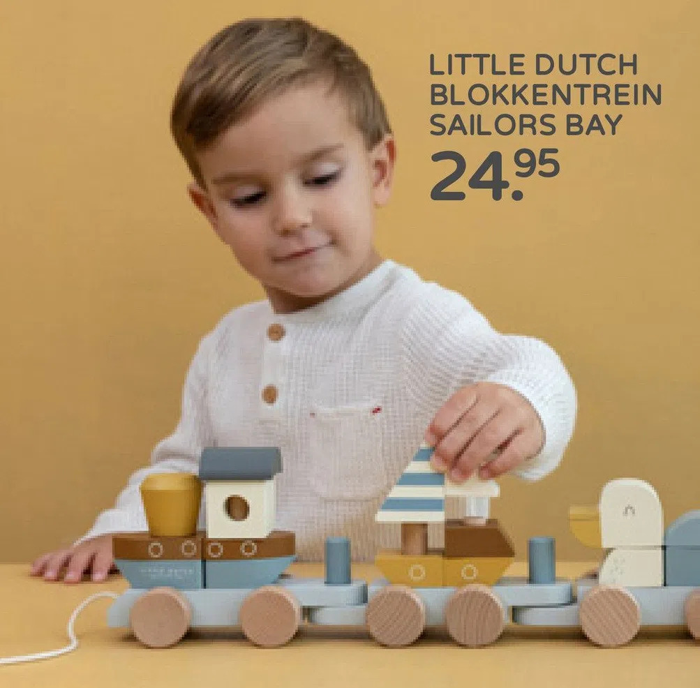 Little dutch blokkentrein sailors bay aanbieding bij Prenatal