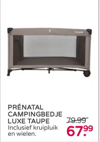 Prenatal Prénatal campingbedje luxe taupe aanbieding