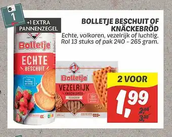 Dekamarkt Bolletje beschuit of knäckebröd aanbieding