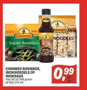 Dekamarkt Conimex boemboe, woknoedels of woksaus aanbieding