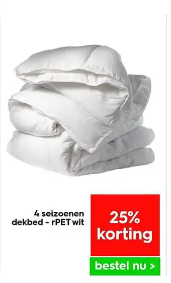 HEMA 4 seizoenen dekbed - rpet wit 25% korting aanbieding