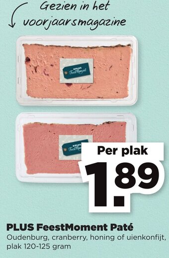 PLUS PLUS FeestMoment Pate 120-125g aanbieding