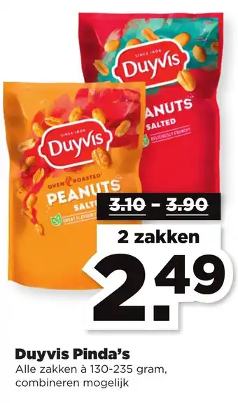 PLUS Duyvis Pinda's 2*130-235g aanbieding